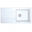 Prima Ceramic 1.0 Bowl Inset Kitchen Sink with Waste 1000mm Length x 500mm Width - Gloss White - CPR412 - TAP 'N' SHOWER