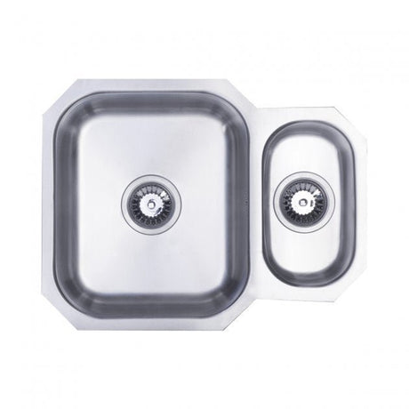 Prima 1.5 Bowl Undermount Kitchen Sink with Waste Kit 595mm Length x 460mm Width - Stainless Steel - CPR506 - TAP 'N' SHOWER