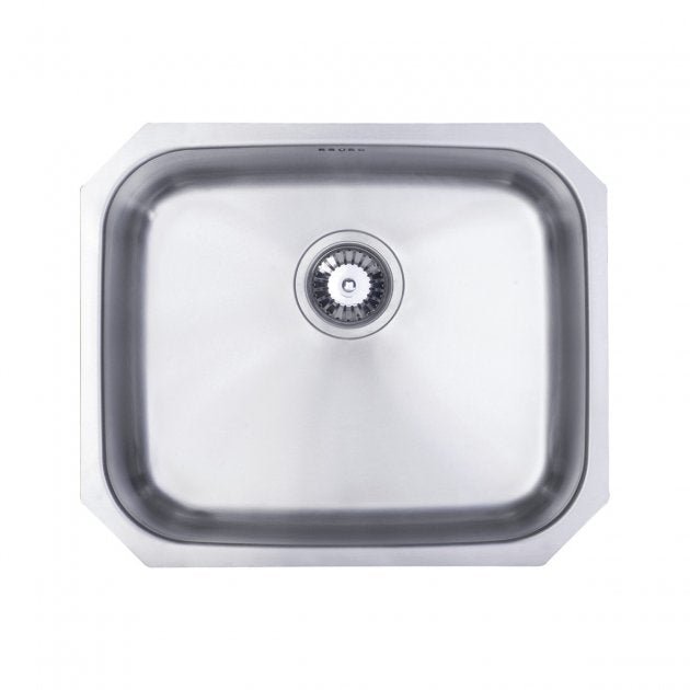 Prima 1.0 Bowl Undermount Kitchen Sink with Waste Kit 530mm Length x 450mm Width - Stainless Steel - CPR508 - TAP 'N' SHOWER