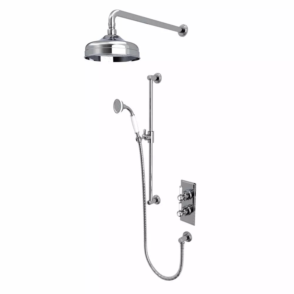 Tavistock Lansdown Dual Function Shower System With Riser Kit And Overhead Shower - Chrome - SLD1601 - TAP 'N' SHOWER