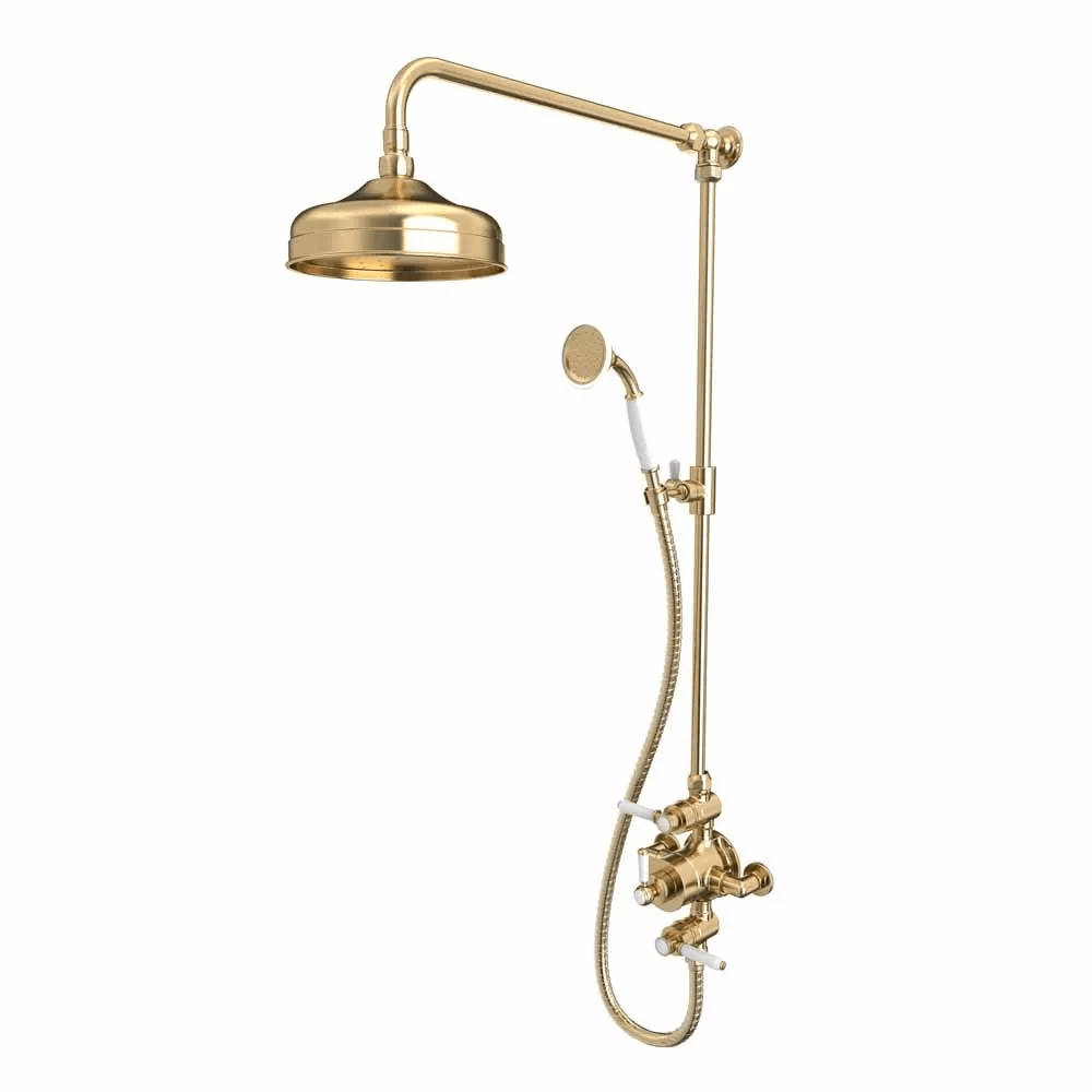 Tavistock Lansdown Dual Function Shower System With Overhead Shower And Handset - Brushed Brass - SLD1702 - TAP 'N' SHOWER