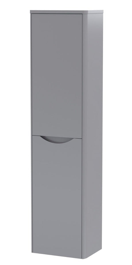 Nuie Lunar Wall Hung 2 Door Tall Unit 356mm - Satin Grey - SML262 - TAP 'N' SHOWER