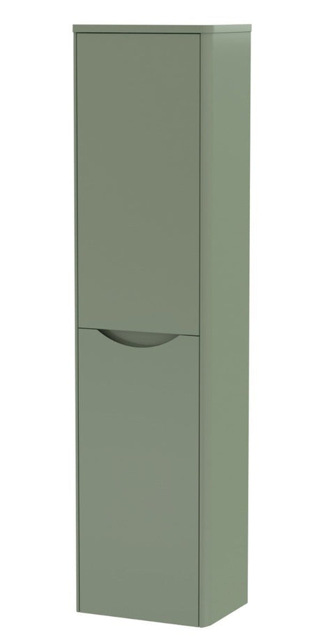 Nuie Lunar Wall Hung 2 Door Tall Unit 356mm - Satin Green - SML862 - TAP 'N' SHOWER