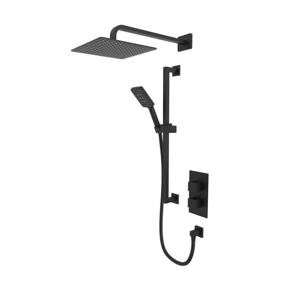 Tavistock Index Dual Function Shower System With Riser Kit And Overhead Shower - Black - SND1611 - TAP 'N' SHOWER