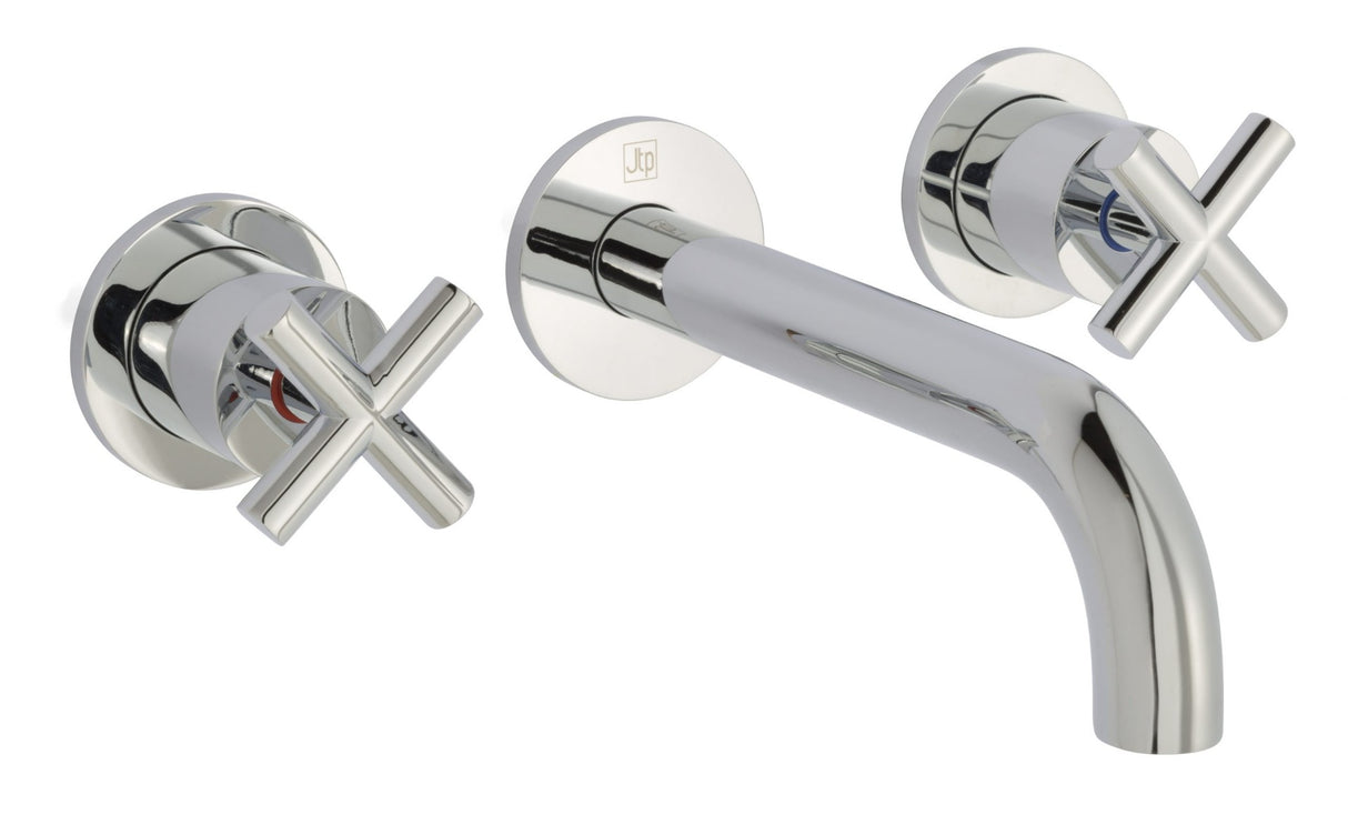 JTP Solex 3 Hole Wall Mounted Basin Mixer - Chrome - 66089A