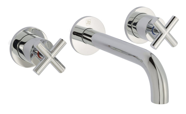 JTP Solex 3 Hole Wall Mounted Basin Mixer - Chrome - 66089A
