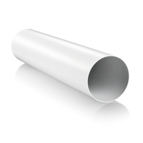 125mm 5 inch white round plastic ducting pipe for ventilation systems, 500mm long