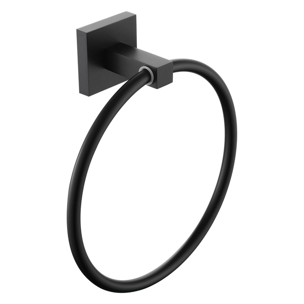 Bristan Square Towel Ring - Black - SQ RING BLK - TAP 'N' SHOWER