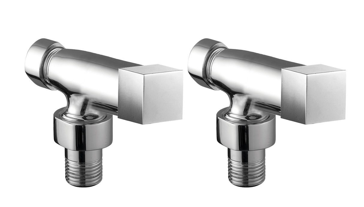 JTP Square Straight Radiator Valve - Chrome - SQRVAWP