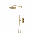 Tavistock Quantum Dual Function Shower System With Handset Holder And Overhead Shower - Brushed Brass - SQT1616 - TAP 'N' SHOWER
