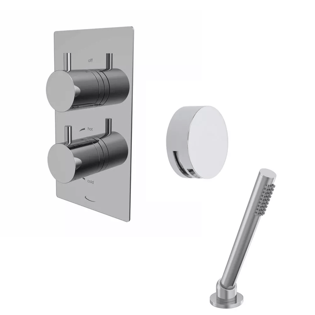 Tavistock Quantum Dual Function Shower System With Overflow Bath Filler And Deck Mounted Handset - Chrome - SQT1617 - TAP 'N' SHOWER