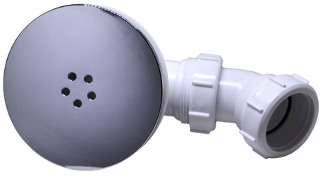 Prystine Stainless Steel 90mm high flow shower tray waste with removable cap and installation key