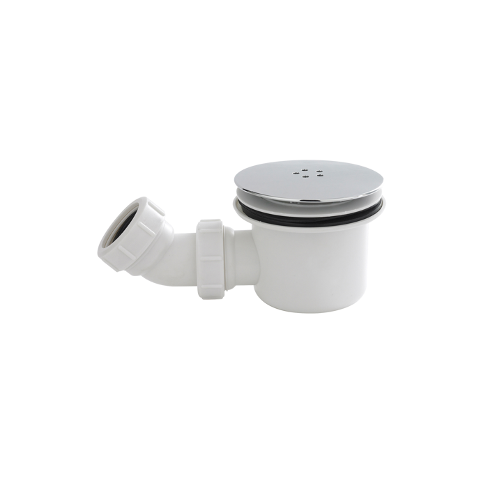 Nuie Fast Flow Shower Tray Waste with Chrome Cover 90mm - White - STW0