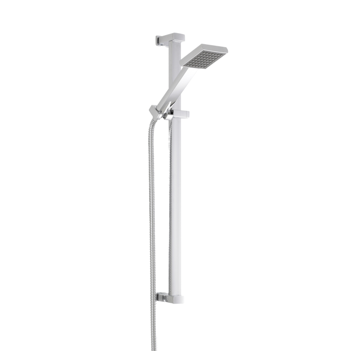 Nuie Slider Rail Square Shower Kit 700mm High - Chrome - STY059