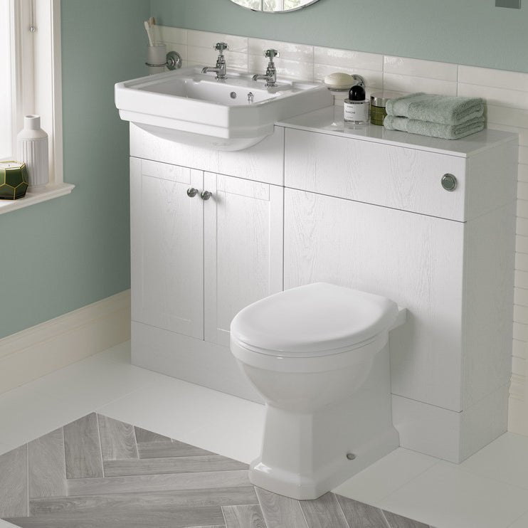 Prystine Teti Semi - Recessed Basin Template - White - PRIS104574 - TAP 'N' SHOWER