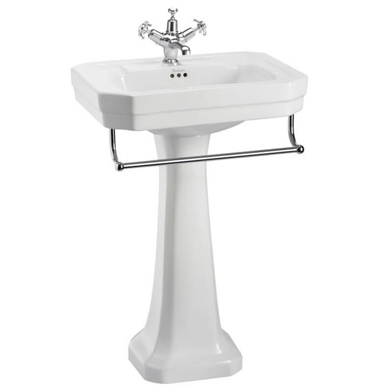 Burlington Chrome Towel Rail for Basin 56cm - T1CHR - TAP 'N' SHOWER