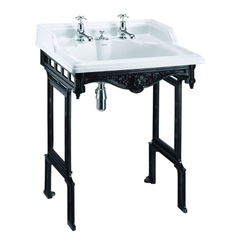 Burlington Aluminium Basin Stand for Basin 65cm - Black - T48BLA - TAP 'N' SHOWER