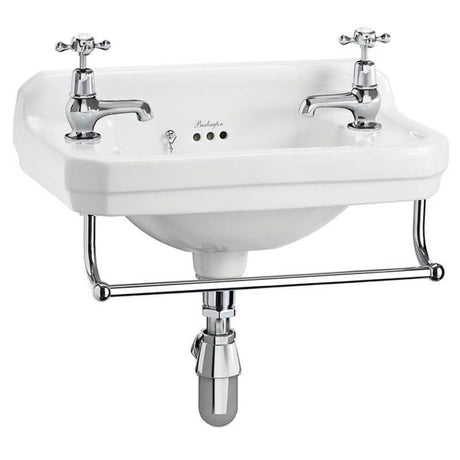 Burlington Chrome Towel Rail for 51cm Cloakroom Basin - T6CHR - TAP 'N' SHOWER