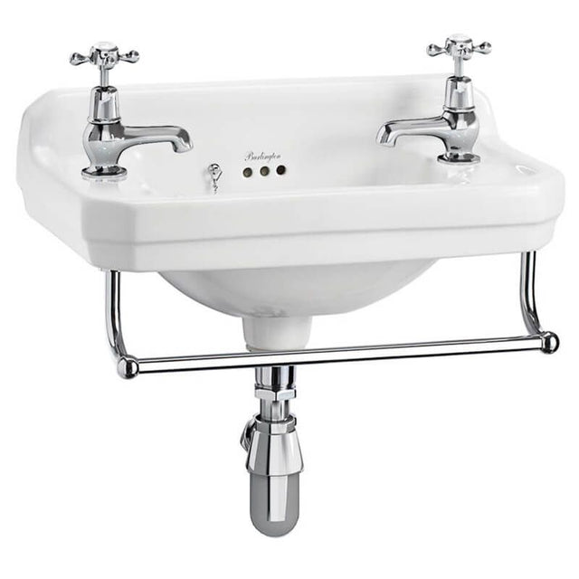 Burlington Chrome Towel Rail for 51cm Cloakroom Basin - T6CHR - TAP 'N' SHOWER