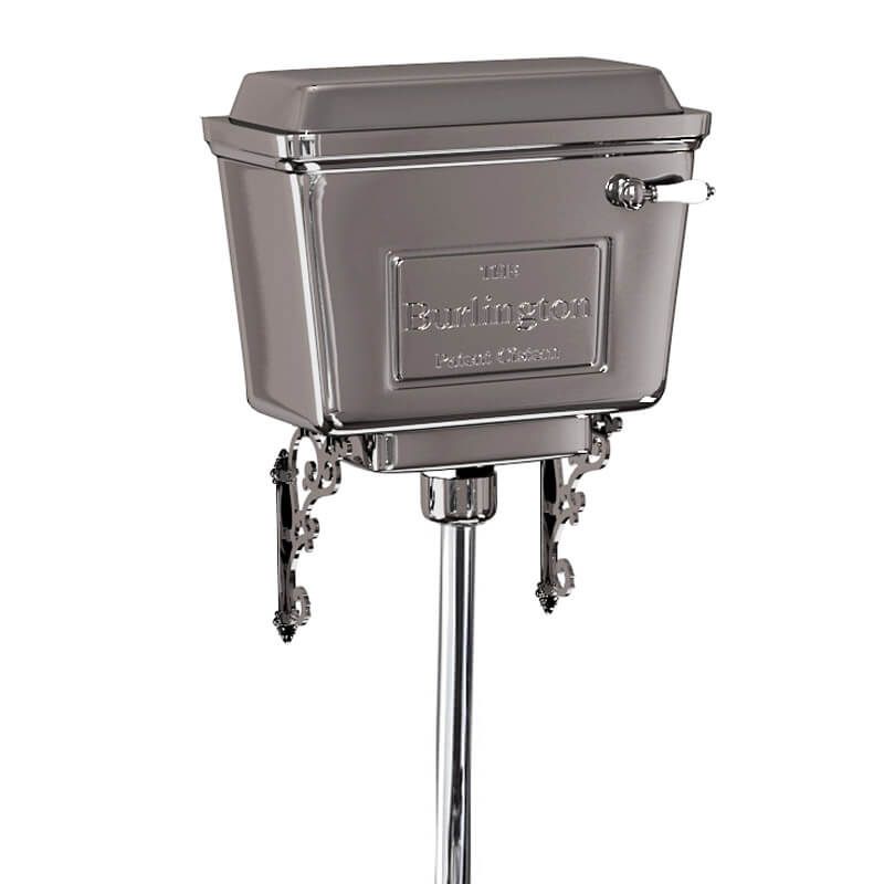 Burlington Chrome Aluminium Low Level & Medium Level Cistern - T71CHR - TAP 'N' SHOWER