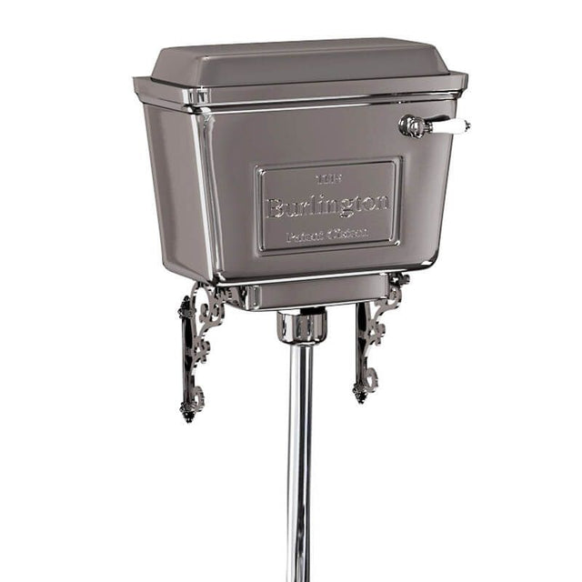 Burlington Chrome Aluminium Low Level & Medium Level Cistern - T71CHR - TAP 'N' SHOWER