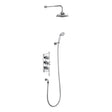 Burlington Trent Concealed Chrome Dual Outlet Shower Valve with Fixed Shower Arm & Handset & Holder with Hose - TF3S - TAP 'N' SHOWER