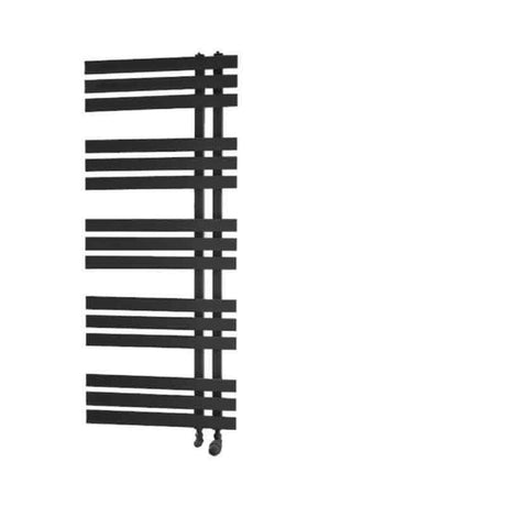 Towelrads Cobham Straight Heated Towel Rail 1200mm High x 500mm Wide - Black - 120888 - TAP 'N' SHOWER