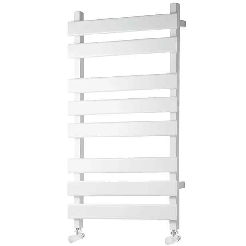 Towelrads Perlo Straight Flat Panel Heated Towel Rail 800mm High x 500mm Wide - White - 120913 - TAP 'N' SHOWER
