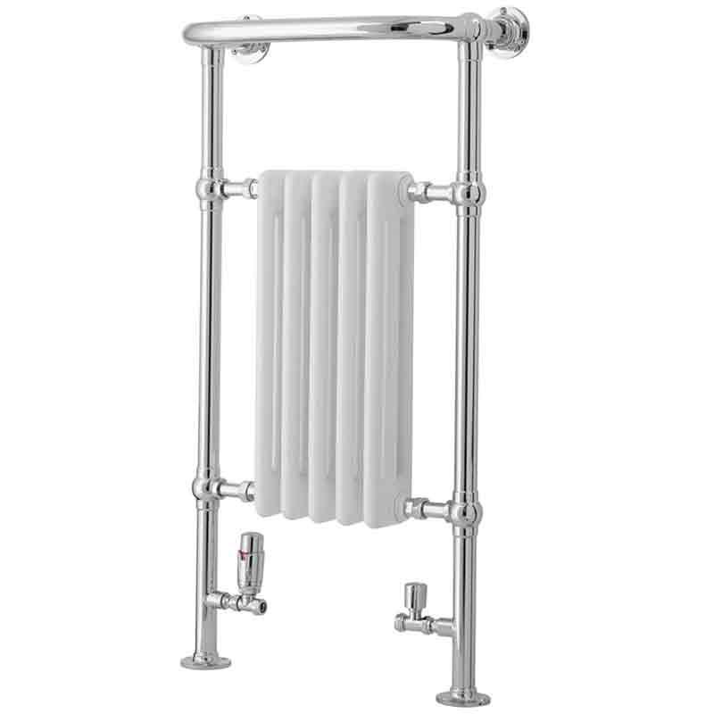 Towelrads Hampshire Traditional Radiator 960mm mm High x 510mm Wide - Chrome/White - 120928 - TAP 'N' SHOWER