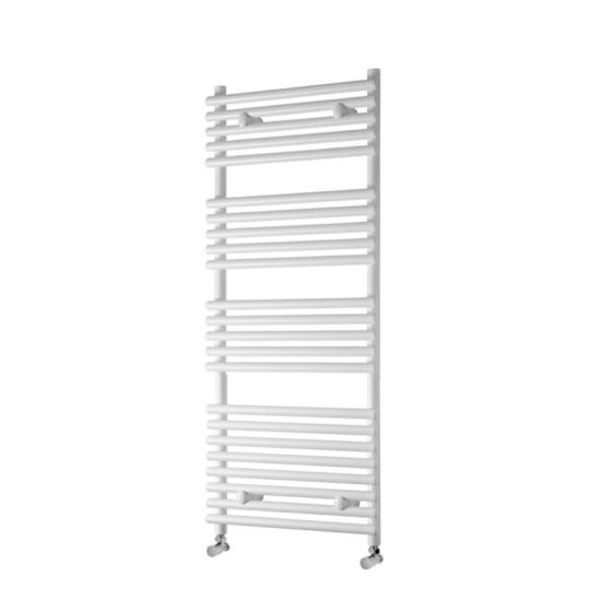 Towelrads Iridio Straight Heated Towel Rail 800mm High x 500mm Wide - White - 120964 - TAP 'N' SHOWER