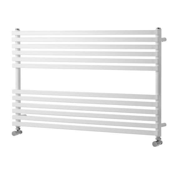 Towelrads Oxfordshire Straight Horizontal Straight Heated Towel Rail 600mm High x 1000mm Wide - White - 120974 - TAP 'N' SHOWER