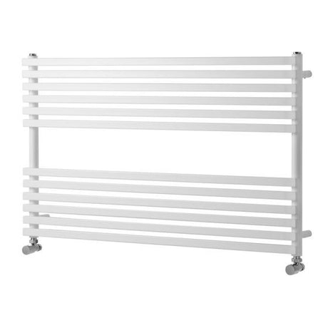 Towelrads Oxfordshire Straight Horizontal Straight Heated Towel Rail 600mm High x 1000mm Wide - White - 120974 - TAP 'N' SHOWER