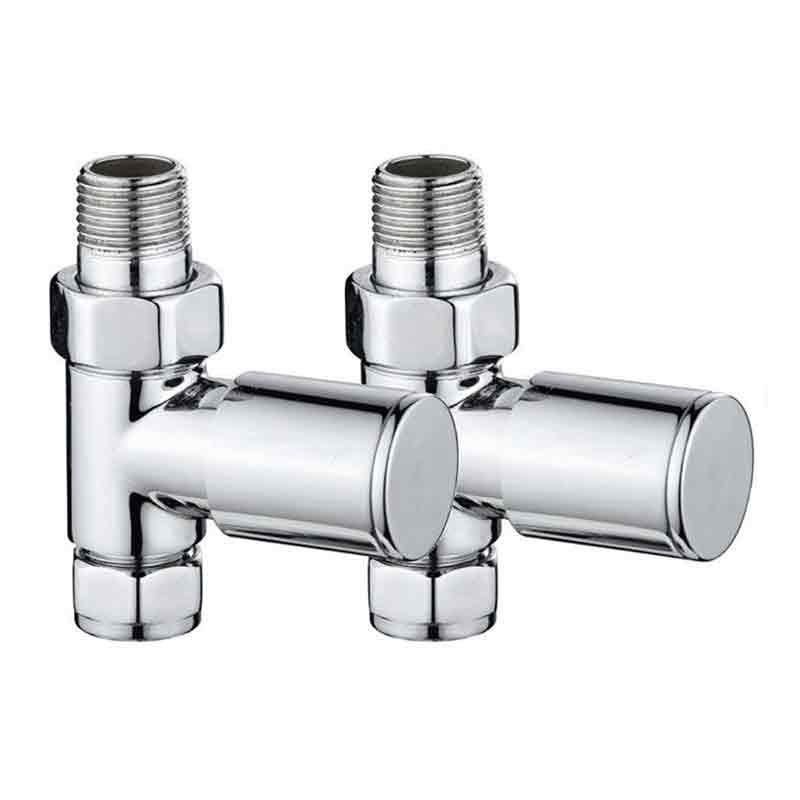 Towelrads Round Straight Manual Towel Radiator Valve - Chrome - 121002 - TAP 'N' SHOWER