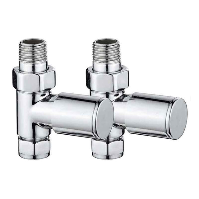 Towelrads Round Straight Manual Towel Radiator Valve - Chrome - 121002 - TAP 'N' SHOWER