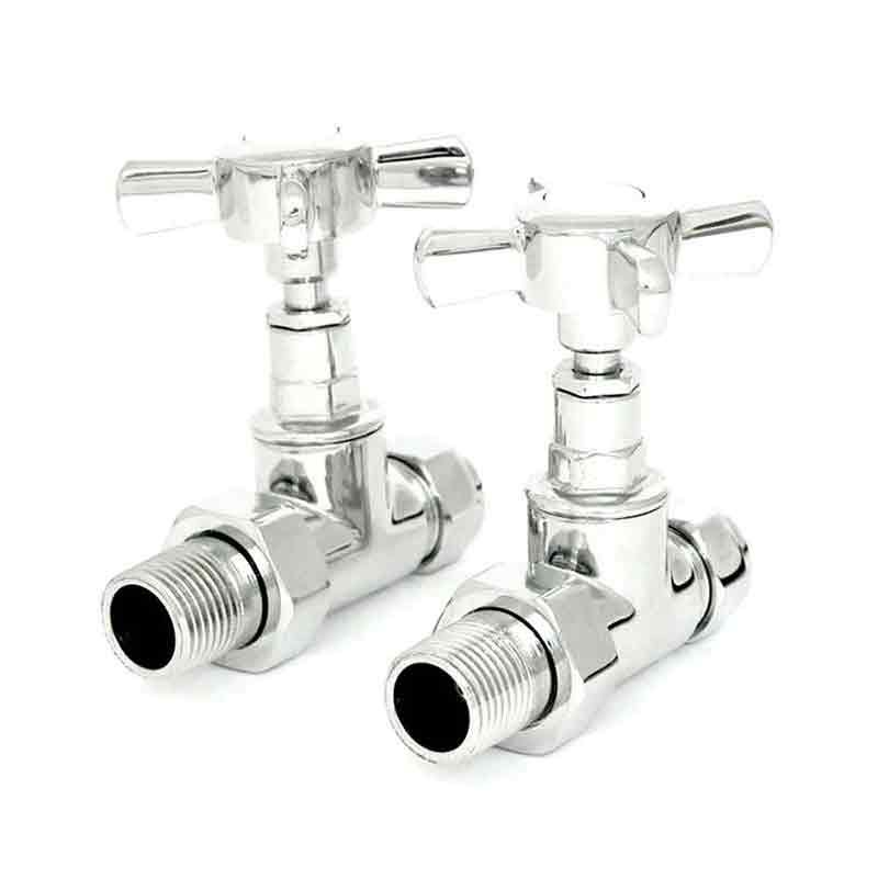 Towelrads Period Cross Head Straight TRV Traditional Radiator Valve - Chrome - 129025 - TAP 'N' SHOWER