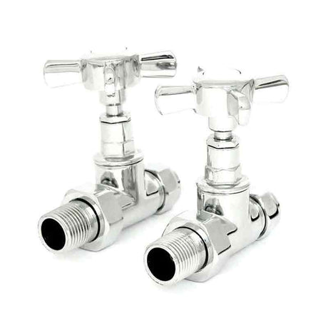 Towelrads Period Cross Head Straight TRV Traditional Radiator Valve - Chrome - 129025 - TAP 'N' SHOWER