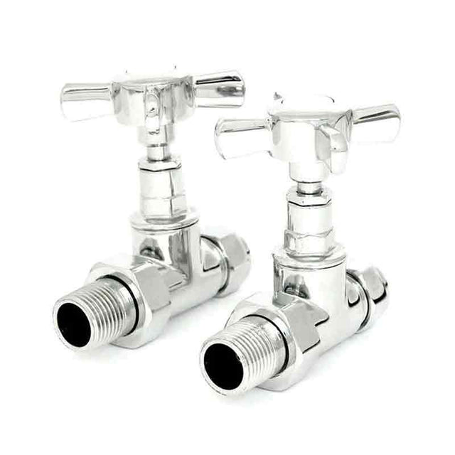 Towelrads Period Cross Head Straight TRV Traditional Radiator Valve - Chrome - 129025 - TAP 'N' SHOWER