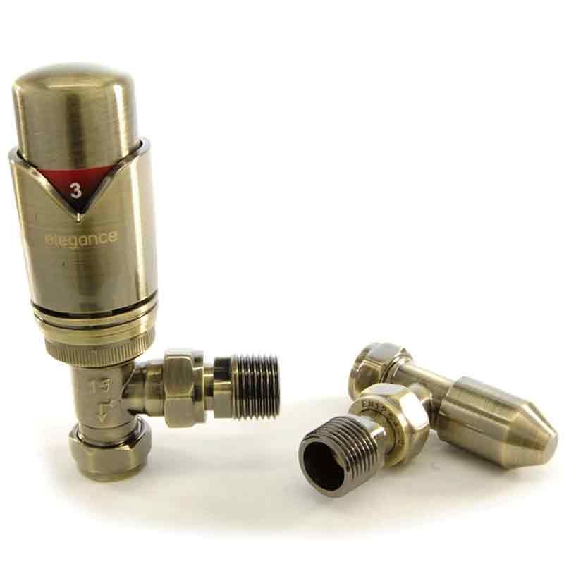 Towelrads Angled TRV and Lockshield - Silver Nickel - 129117 - TAP 'N' SHOWER