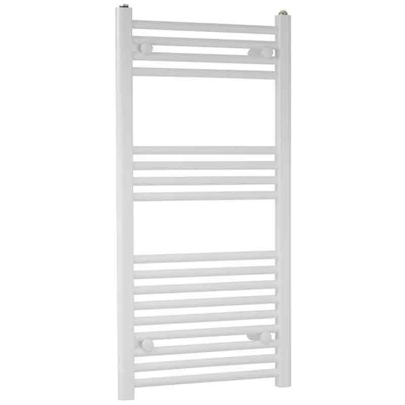 Towelrads Independent Straight Heated Towel Rail 1000mm x 400mm Wide - White - 130002 - TAP 'N' SHOWER