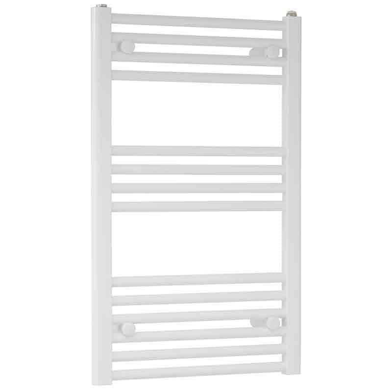 Towelrads Independent Straight Heated Towel Rail 800mm High x 500mm Wide - White - 130007 - TAP 'N' SHOWER