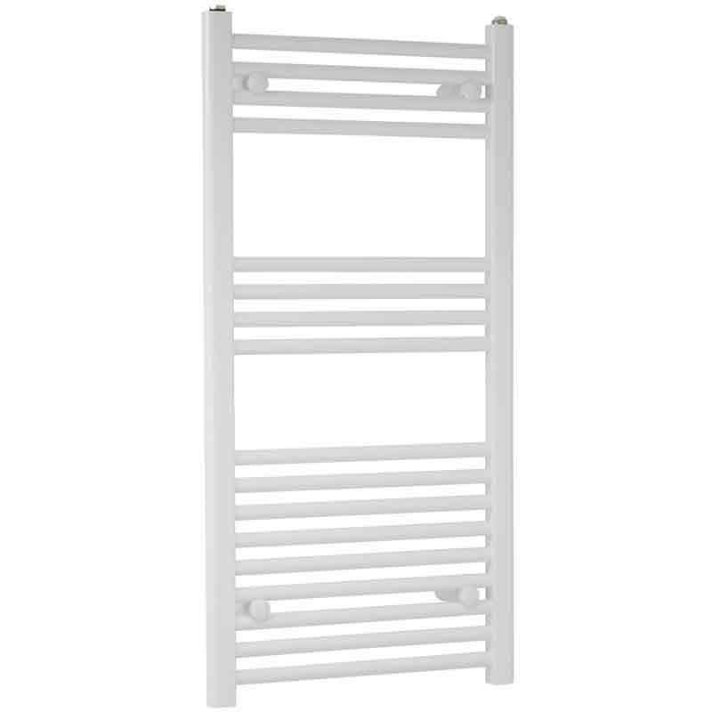 Towelrads Independent Straight Heated Towel Rail 1000mm High x 500mm Wide - White - 130008 - TAP 'N' SHOWER
