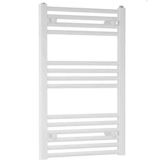 Towelrads Independent Straight Heated Towel Rail 800mm High x 600mm Wide - White - 130013 - TAP 'N' SHOWER