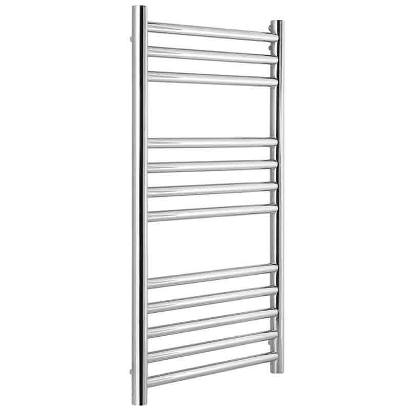 Towelrads Eversley Straight Heated Towel Rail 800mm High x 500mm Wide - Polished Stainless Steel - 136030 - TAP 'N' SHOWER