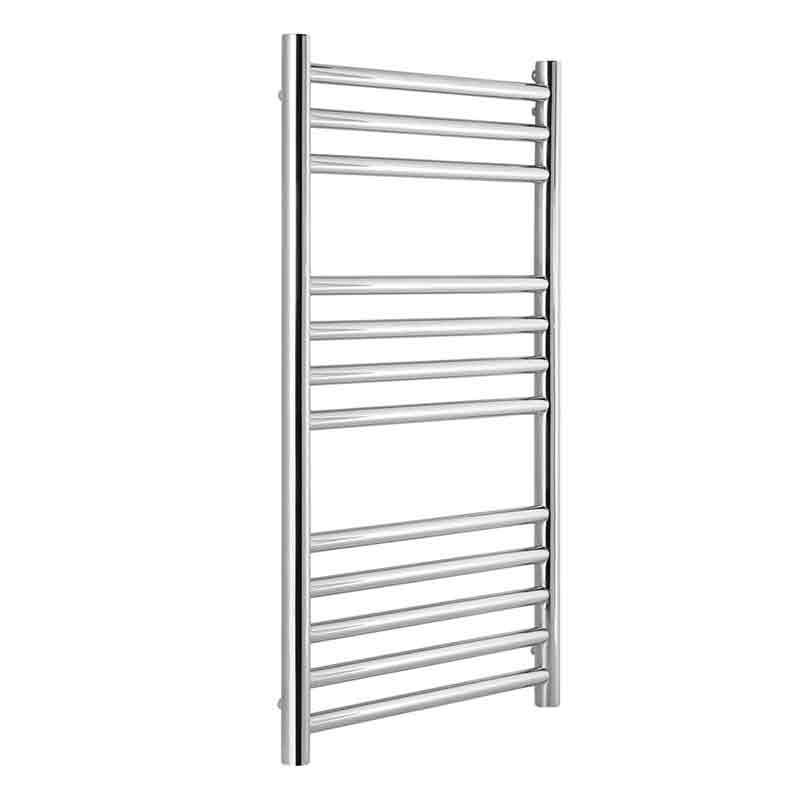 Towelrads Eversley Straight Heated Towel Rail 800mm High x 600mm Wide - Polished Stainless Steel - 136034 - TAP 'N' SHOWER