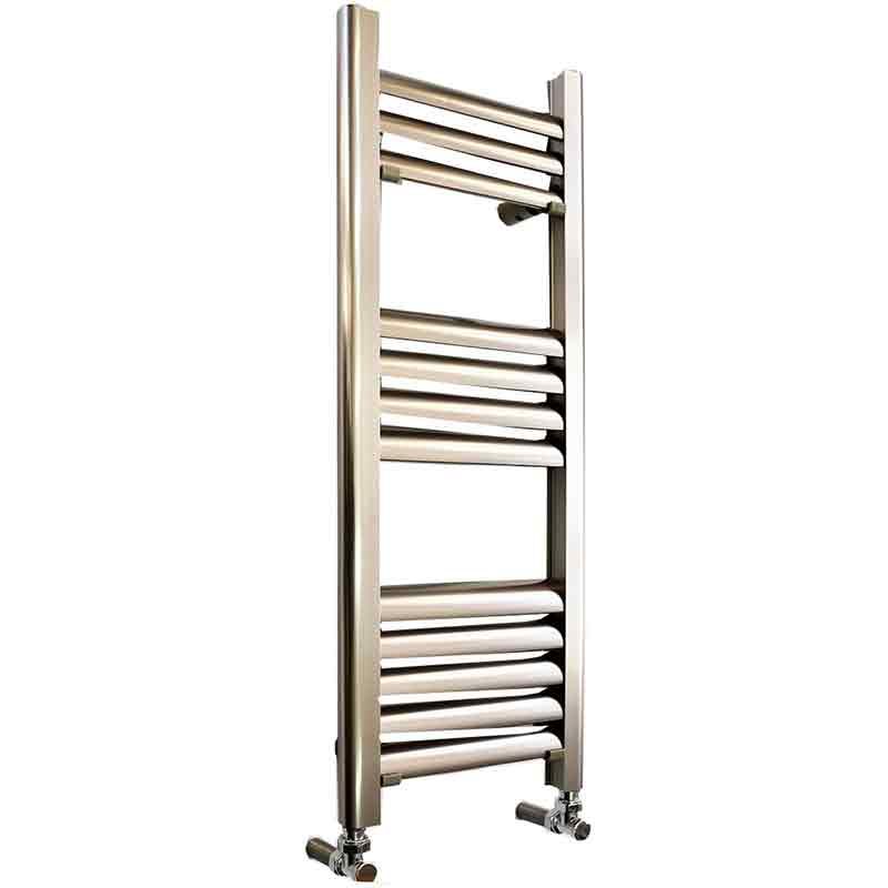 Towelrads Eton Straight Heated Towel Rail 800mm High x 300mm Wide - Brushed Aluminium - 136050 - TAP 'N' SHOWER