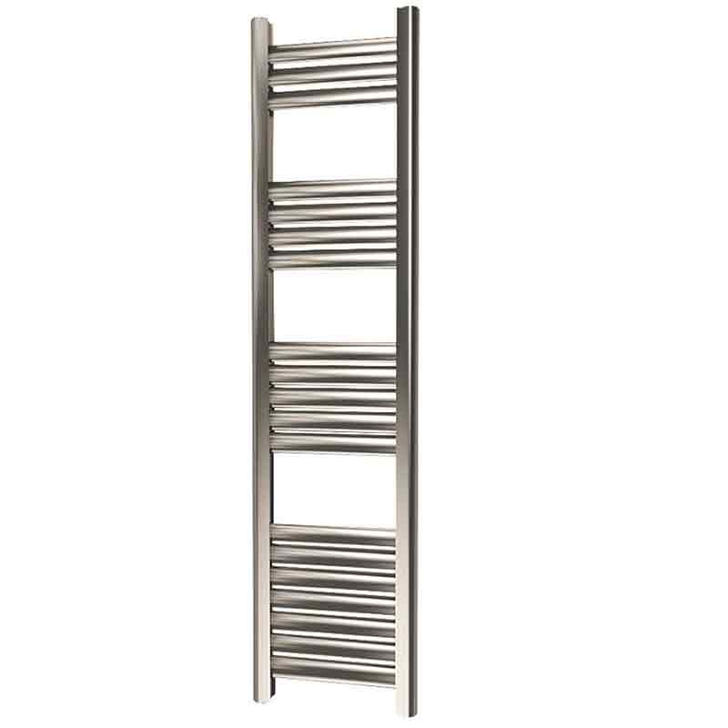 Towelrads Eton Straight Heated Towel Rail 1200mm High x 300mm Wide - Brushed Aluminium - 136052 - TAP 'N' SHOWER