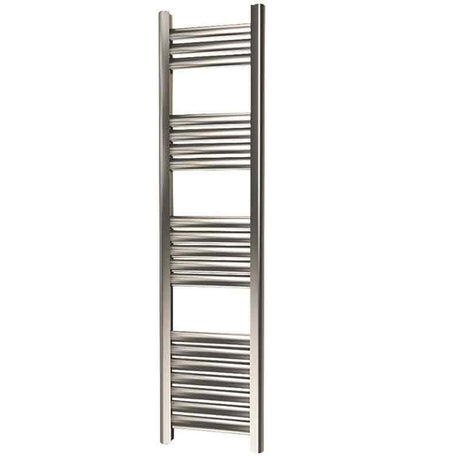 Towelrads Eton Straight Heated Towel Rail 1200mm High x 300mm Wide - Brushed Aluminium - 136052 - TAP 'N' SHOWER