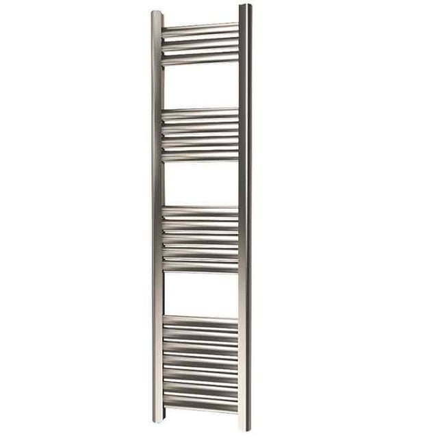 Towelrads Eton Straight Heated Towel Rail 1200mm High x 300mm Wide - Brushed Aluminium - 136052 - TAP 'N' SHOWER