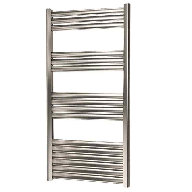 Towelrads Eton Straight Heated Towel Rail 1000mm High x 500mm Wide - Brushed Aluminium - 136057 - TAP 'N' SHOWER