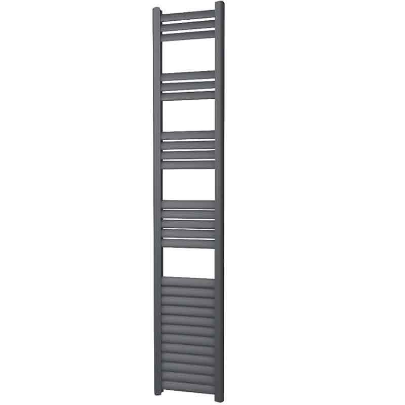 Towelrads Eton Straight Heated Towel Rail 1600mm High x 300mm Wide - Anthracite - 136064 - TAP 'N' SHOWER